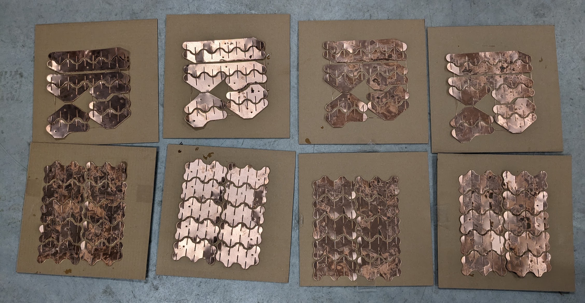 Copper pours fresh from waterjet cutting